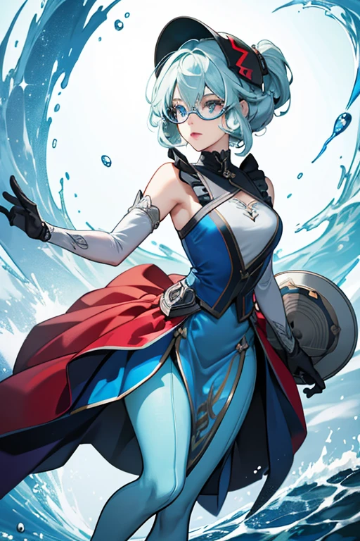 Grand Maul Granny is a light green who has a large gray wig. A fraction of this wig is restricted by the dark blue helmet she wears. She wears round light blue glasses that completely cover her eyes. Her lips run across her face in a wave-like style. She wears a red dress that only reveals her arms and her legs. Her arms and legs, though, are wrinkled, yet it is normal for a woman her age. SPARKLE; GLITTER