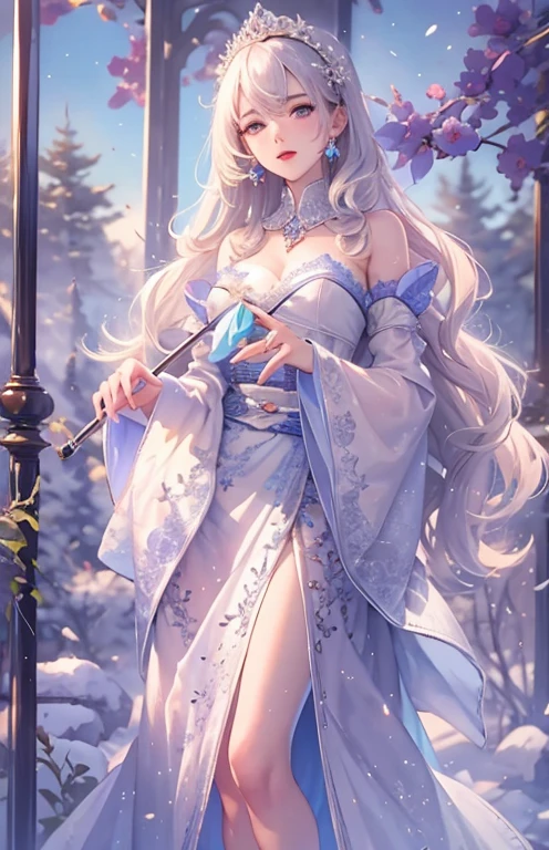 ((highest quality)), ((masterpiece)), (Get used to it), Perfect Face , beautiful girl , snow , Princess ,