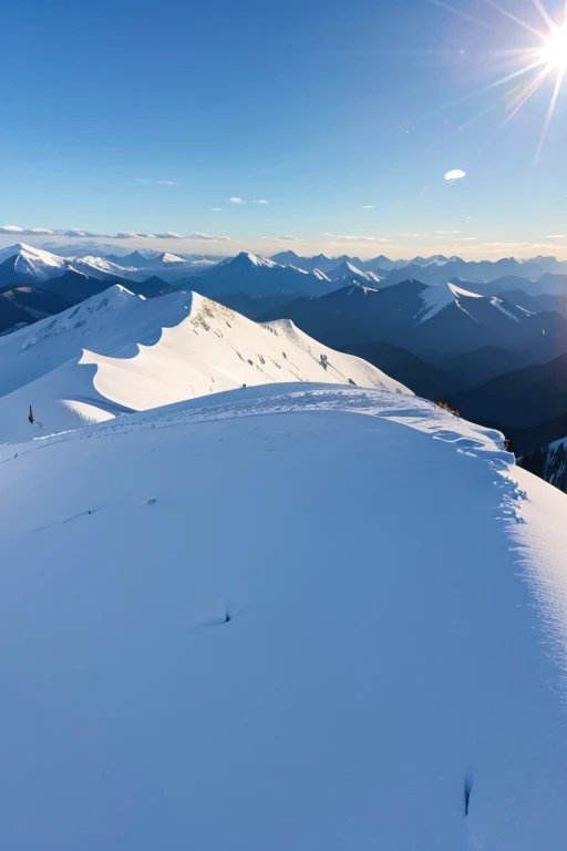 Snow Mountain,Blue sky,peak,grassland