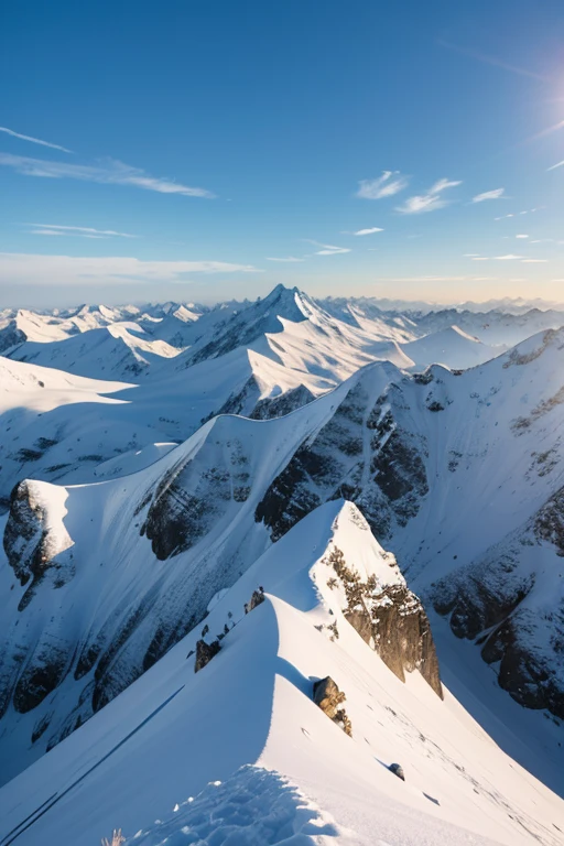 Snow Mountain，Blue sky，peak，grassland