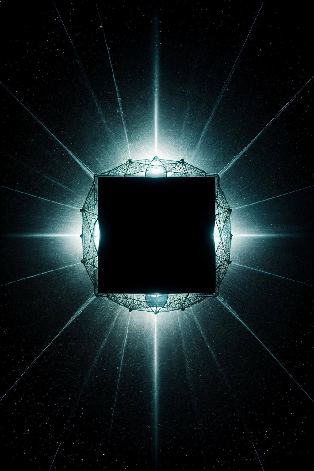 cartooned peace of black square net under the sea