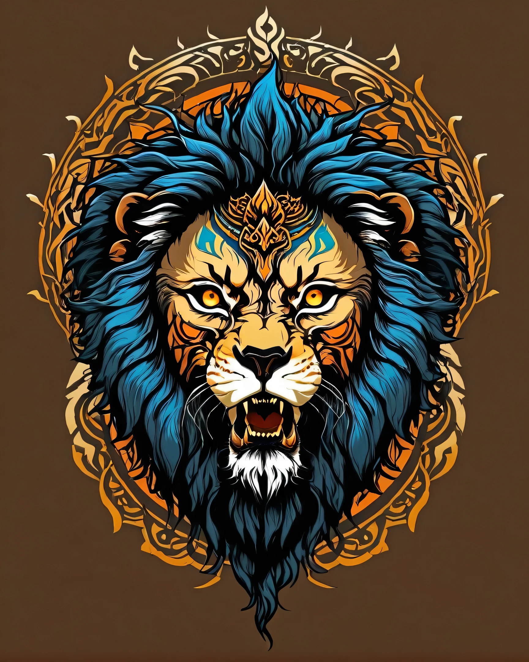 Hades Tshirt_Design_Concept, Lion Head,
very intricate detailed, amazing quality