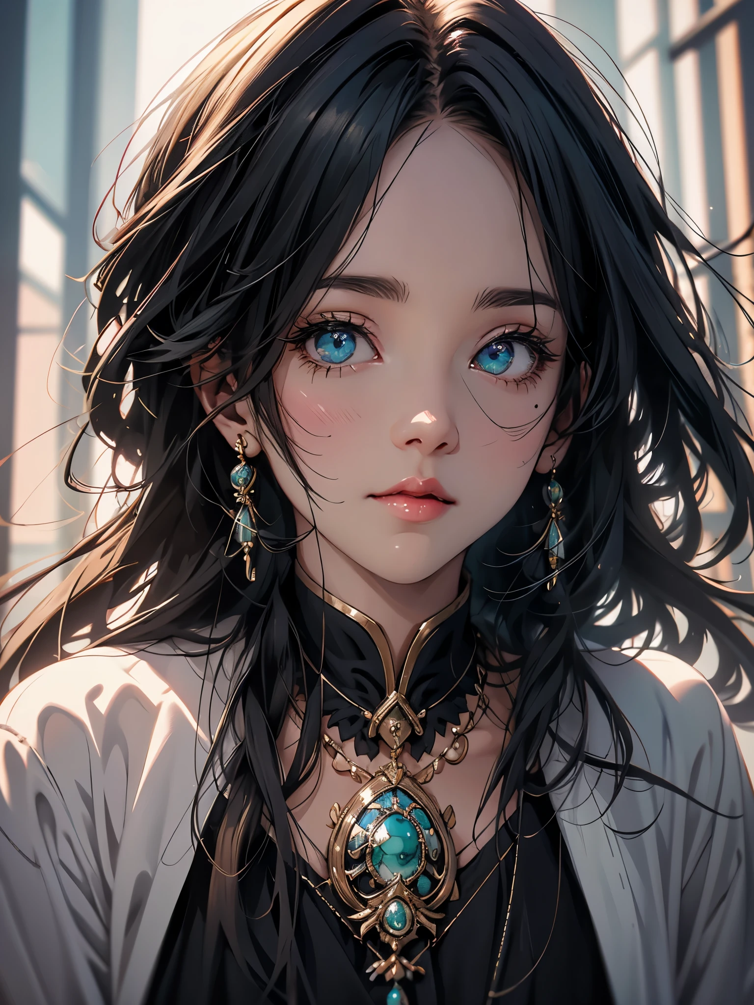 um close de uma mulher com um vestido verde e um colar, obras de arte no estilo de guweiz, estilo anime 3 d realista, lindo retrato de anime, estilo de realismo de anime, retrato detalhado de garota anime, linda pintura de personagem, por Yang J, impressionante retrato de rosto de anime, estilo de arte de anime realista, retrato de uma garota de anime, lindo estilo de anime, corpo inteiro
