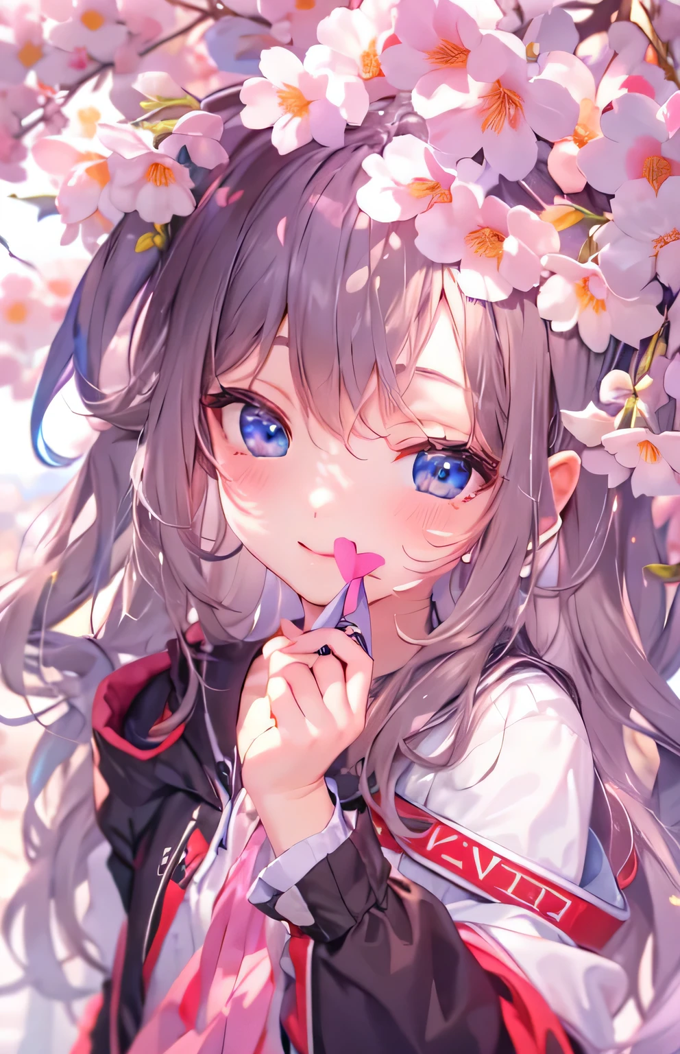 ((highest quality)), ((masterpiece)), (Get used to it), Perfect Face , beautiful girl , cherry blossoms , Princess ,