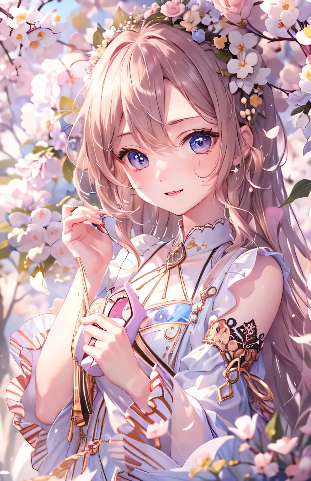 ((highest quality)), ((masterpiece)), (Get used to it), Perfect Face , beautiful girl , cherry blossoms , Princess ,