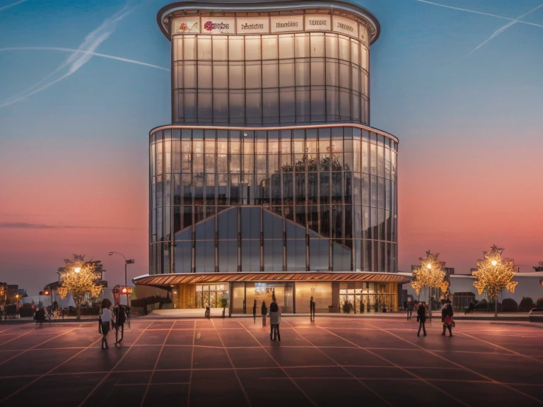 modern, public building, city centers, squares, urban landscape, cars, people, streets, reality, RAW photo, (high detailed skin:1.3), 8k uhd, dslr, soft lighting, ultra quality, film grain, Fujifilm XT3, sharp image, best qualitym, authentic, high quality