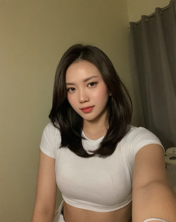 there is a woman taking a selfie with her cell phone, with long hair, 2 7 years old, 2 8 years old, 2 9 years old, 3 2 years old, 2 3 years old, 21 years old, 38 years old, mai anh tran, 2 2 years old, 3 0 years old woman, 30 years old woman