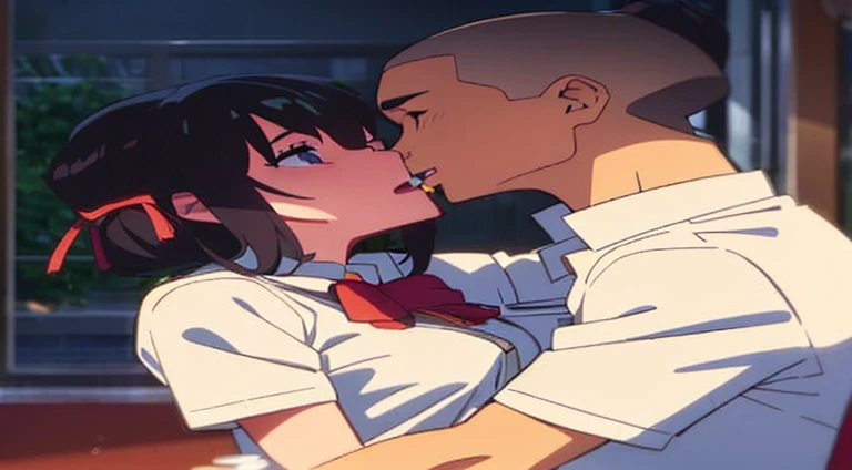 anime image of a man and woman kissing in a restaurant, kuvshinov ilya, kuvshinov, ( ilya kuvshinov ), ilya kuvshinov style, nick silva and ilya kuvshinov, ilya kuvshinov. 4 k, artstyle : ilya kuvshinov, illya kuvshinov, kissing together cutely