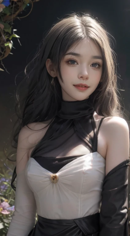 cor fluorescente, 1 girl, olhar para o lado, beautiful face, Olhros bonitos, (fora do ombro: 1.2), parte superior do corpo, cabelos brilhantes, pele brilhante, of glare emissions, a woman walking in a field of purple flowers around dandelions and small dots of light surrounding, seus cabelos brancos voando com o vento, os olhos violetas brilhante olhando para tulipas roxas com borboleta cintilantes a sua volta, mulher de cabelo brancos, mulher em um lugar escuro cheia de pontinhos de luz e flocos de Neve cintilantes, borboletas cintilantes, mulher de cabelo branco, pontinhos de luz em volta da mulher, Magical Aura, olhos verdes, aura Sobrenatural, super magical aura black, lindo por do sol, campina de flores roxas, garota em uma campina de flores roxas, ele anda entre as milhares de flores com vanto espalhando seus cabelos como uma Deusa
