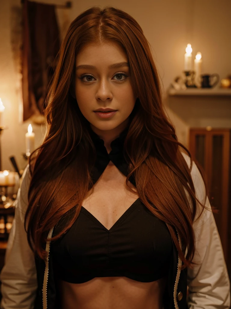 (Marina Ruy Barbosa: 1.1), RPG, sorceress, Magic, Red-haired woman,Young 14 years old Russian