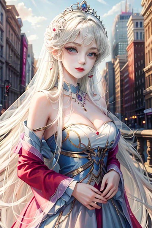 (Best Quality) (masterpiece ) Perfect Face. cute & Evil young beauty princess of New York City.