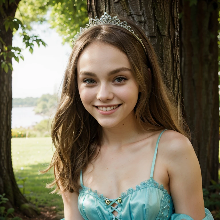 AnnaSophia Robb dressed as a fairy tale princess smiling