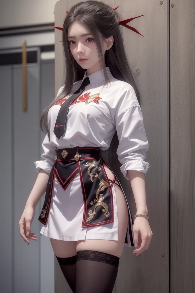 ulzzang-6500-v1.1, (original photo:1.2), (lifelike:1.4), Beautiful and delicate girl, Very detailed eyes and face, Beautiful and delicate eyes, Ridiculous, incredibly Ridiculous, File size is huge, super detailed, high resolution, Very detailed, best quality, masterpiece, ((fashion clothing,Various colors)), illustration, Very detailed, CG, Unite, 8k wallpaper, Astonishing, Fine details, masterpiece ,best quality, Very detailed CG uniform 8k wallpaper, There is light on the face, light, 1 girl, , long white hair, side splits, (big breasts), (No)), (Glasses), ((dynamic poses))), ((sexy pose))), (camel toe), (half), (pantyhose)), ((black hip skirt))