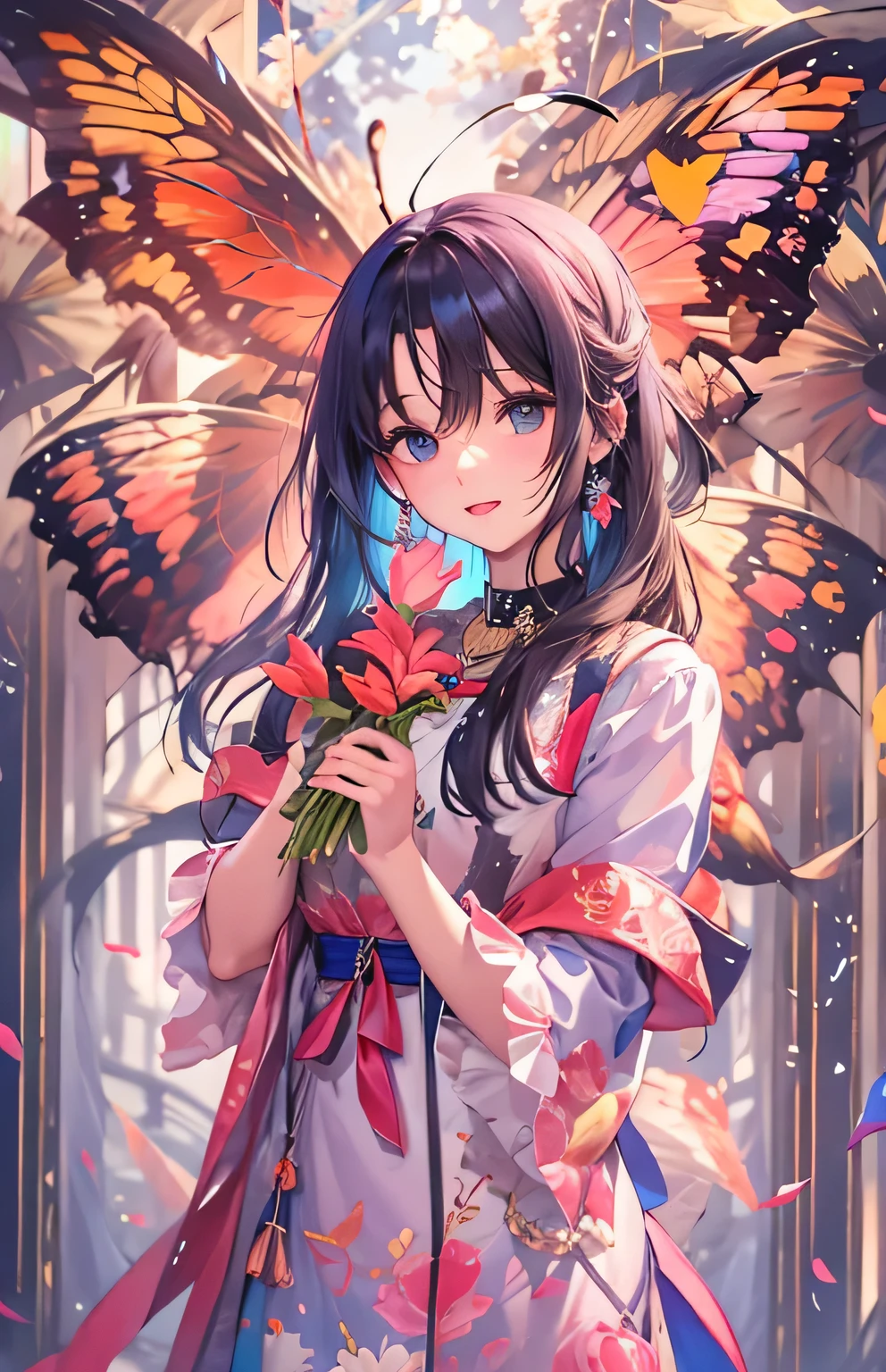 ((highest quality)), ((masterpiece)), (Get used to it), Perfect Face , beautiful girl , butterfly々 ,