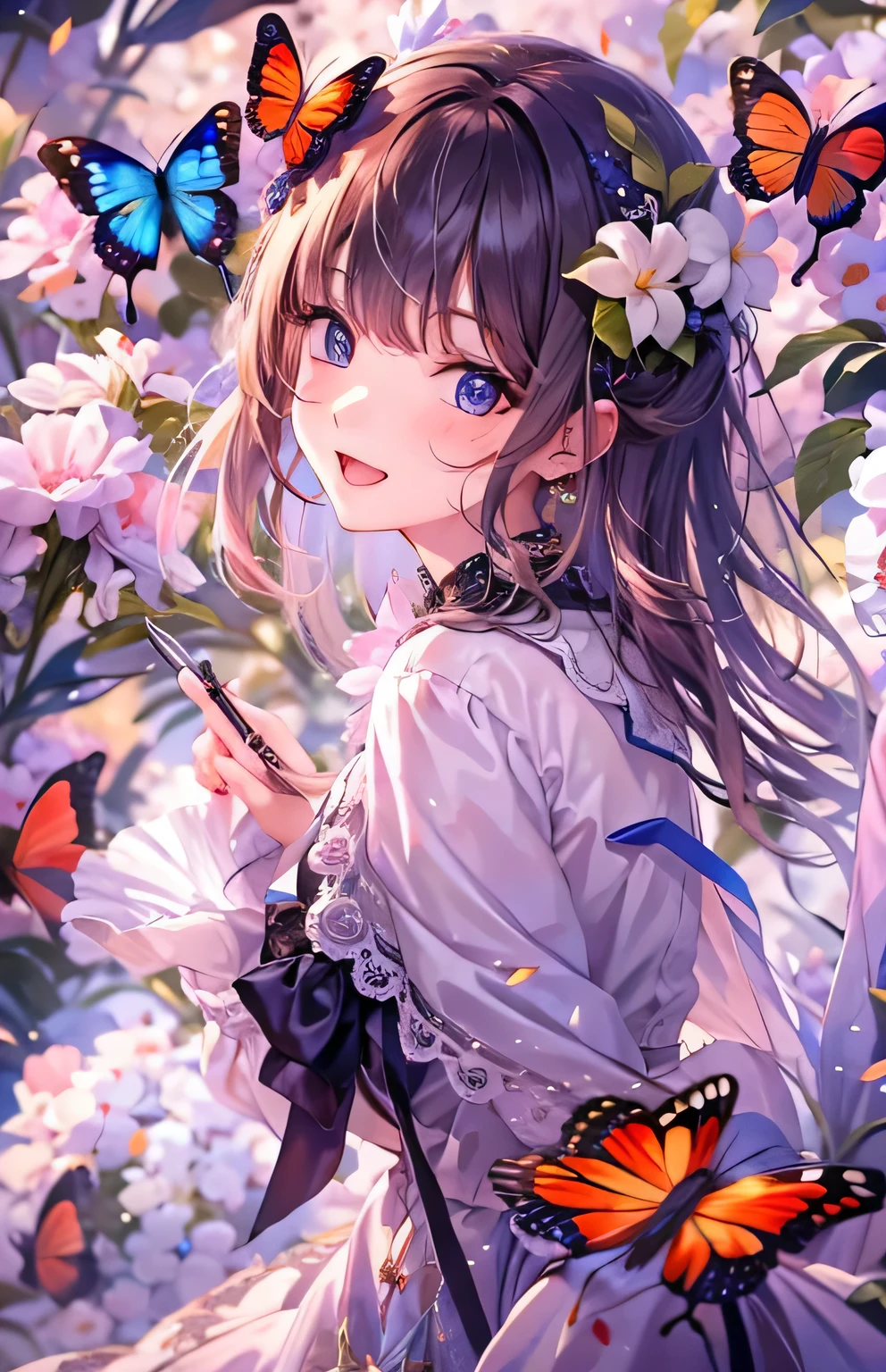((highest quality)), ((masterpiece)), (Get used to it), Perfect Face , beautiful girl , butterfly々 ,