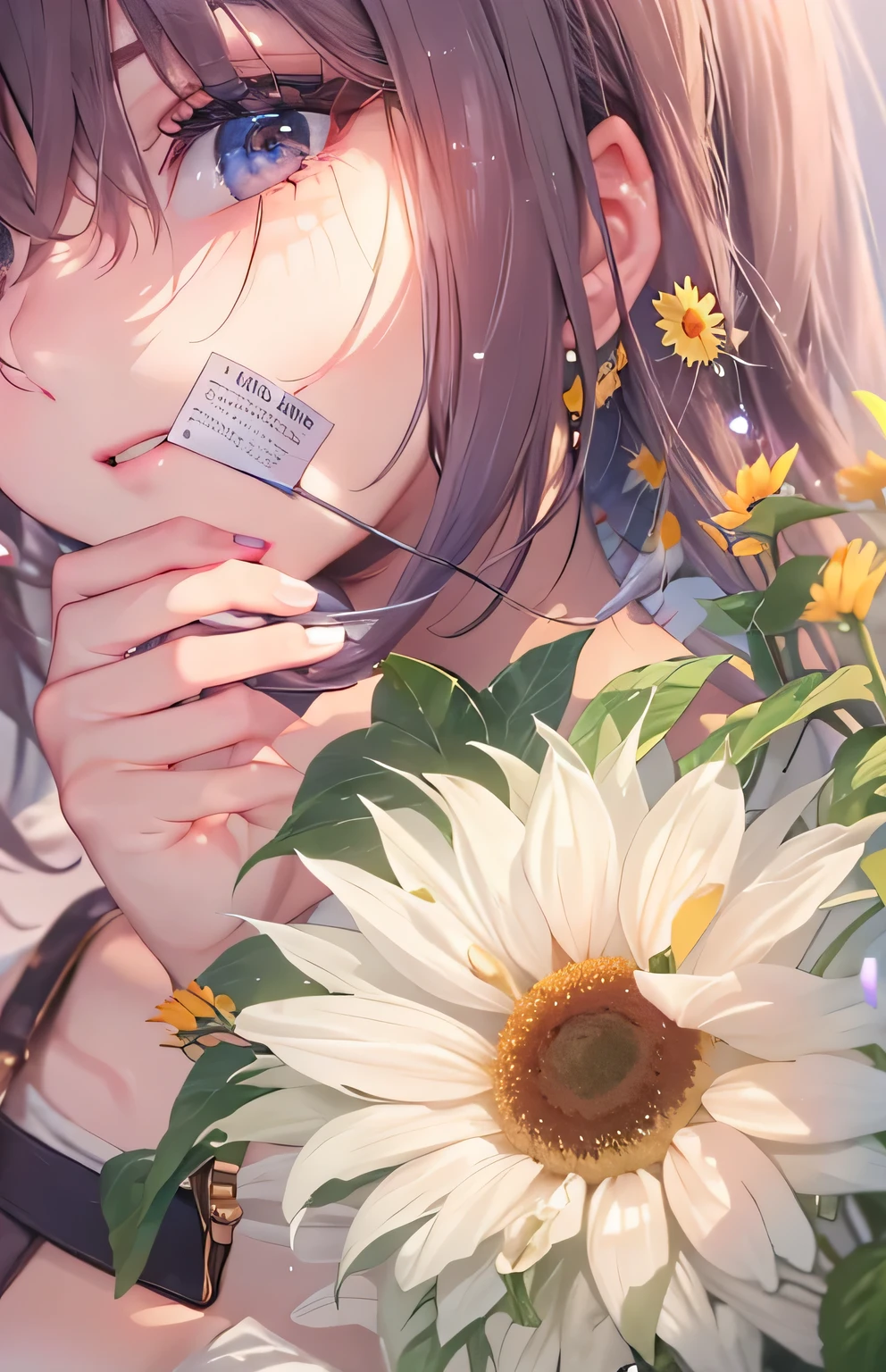 ((highest quality)), ((masterpiece)), (Get used to it), Perfect Face , beautiful girl , sunflower ,