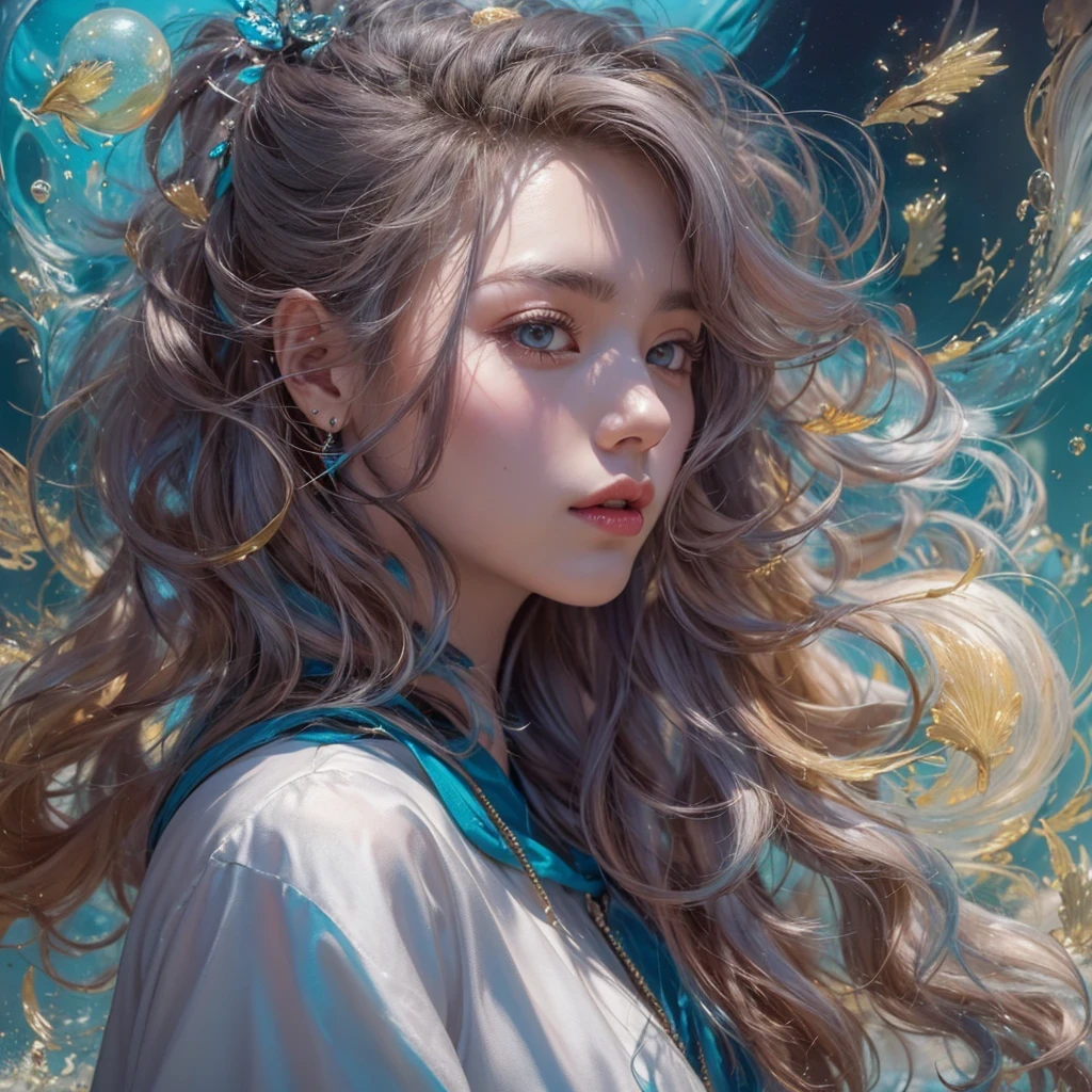 红blue colors,enamel,agates,A flesh-colored world,Blood Blue Maiden 32K(tmasterpiece,k hd,Aoyama Pond,hyper HD,32K)Long flowing bright blue hair,blood pond,zydink, a color,Grumpy (Post-halo), (Linen scarf), Combat posture, looking at the ground, long whitr hair, Floating bright blue, Fire cloud pattern gold tiara, Chinese long-sleeved gold silk burgundy garment, (Abstract metaverse splash:1.2), white backgrounid,Peony flower vitality protector(realisticlying:1.4),Bright purple hair,Smoke on the road,The background is pure, A high resolution, the detail, RAW photogr, Sharp Re, Nikon D850 Film Stock Photo by Jefferies Lee 4 Kodak Portra 400 Camera F1.6 shots, Rich colors, ultra-realistic vivid textures, Dramatic lighting, Unreal Engine Art Station Trend, cinestir 800,A girl with long flowing bright blue hair,Huge colorful bubbles