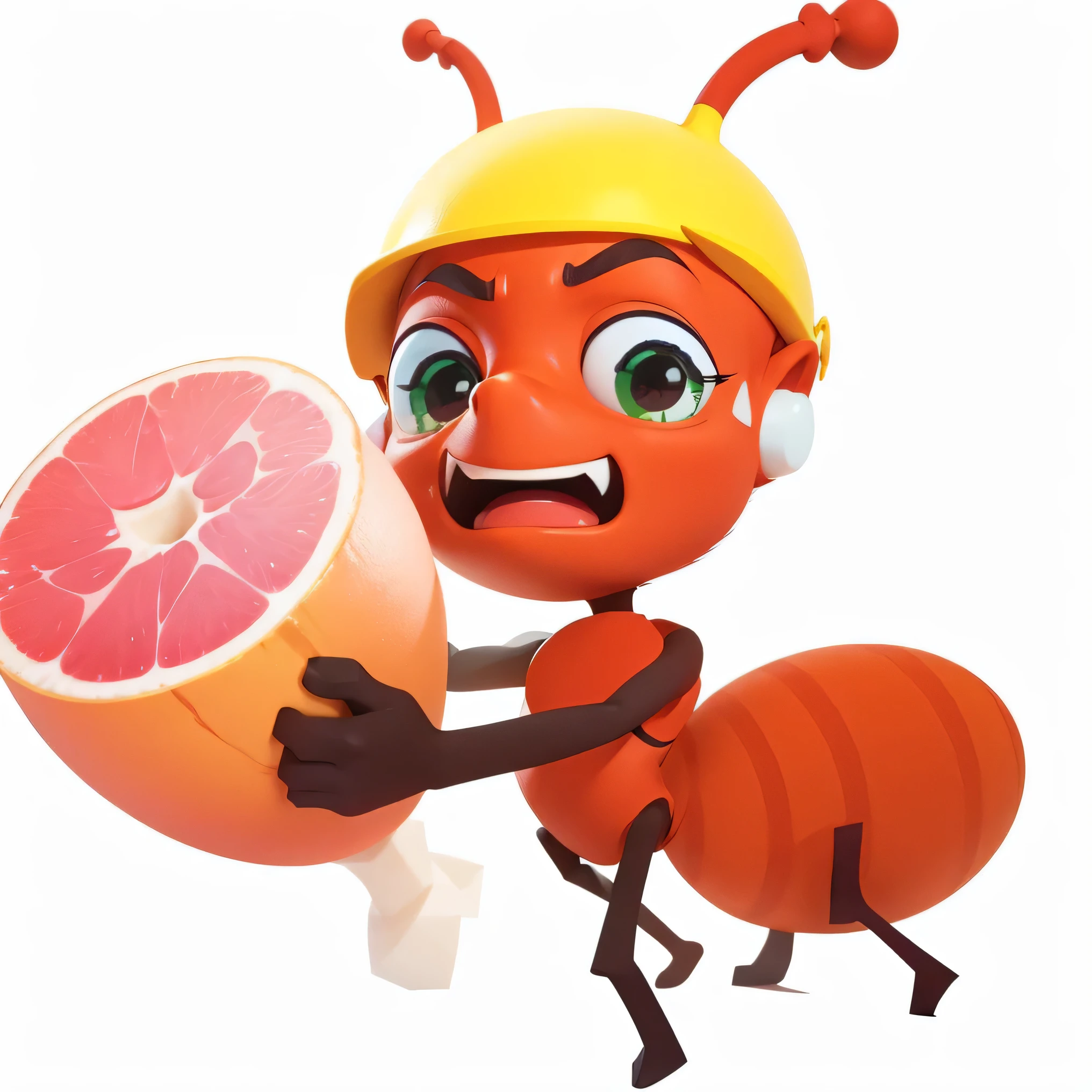cartoon character,man,holding a grape,official artwork,official artwork work,render art,stylized digital illustration,stylized as 3D rendering,game art,stylized digital art,Umba-Rumba virus,fruit,orange head,official illustration,merged character,promotional art,artistic rendering,stylized art,2D illustration.