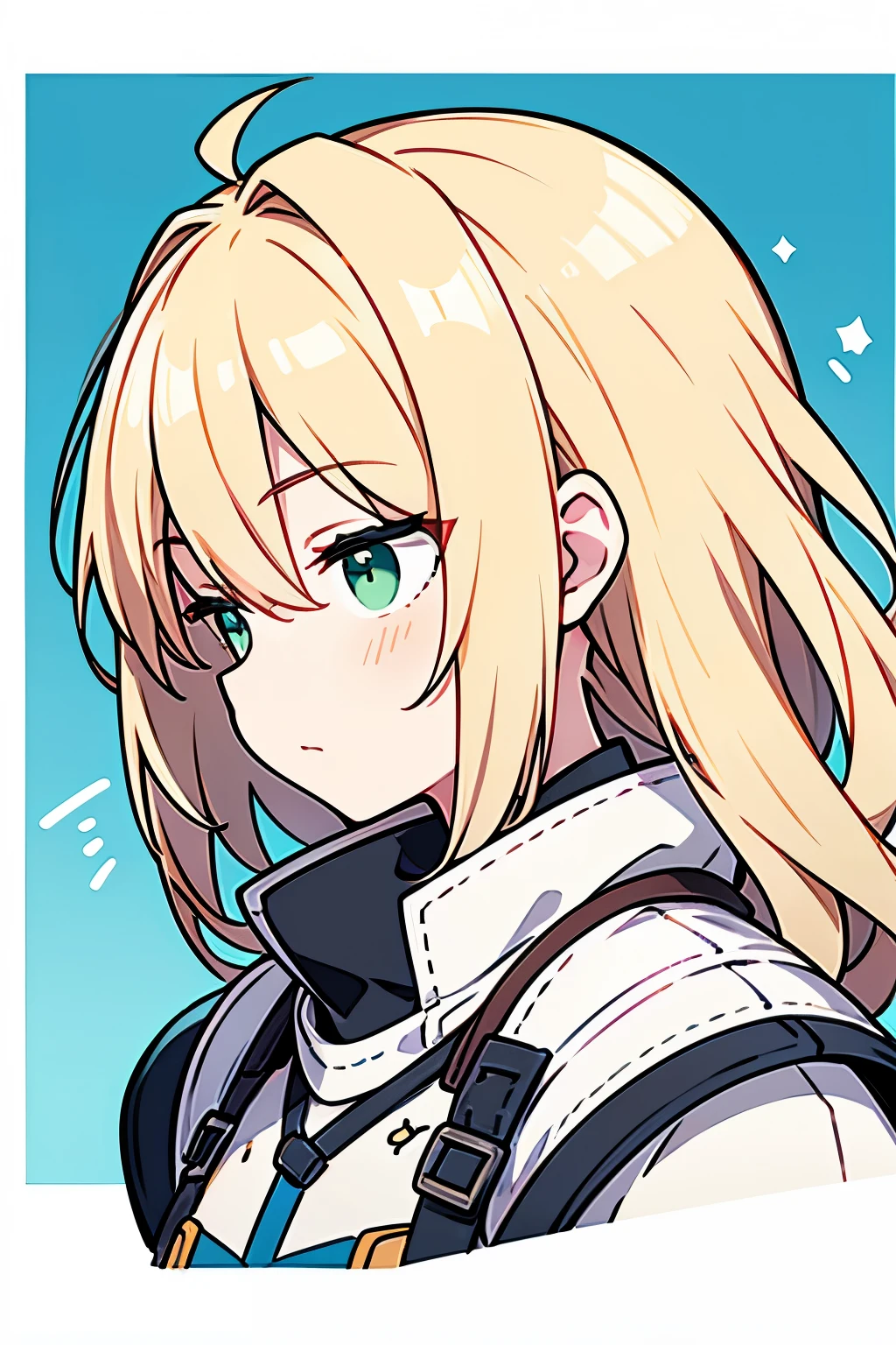 ((highest quality)), ((masterpiece)), (be familiar with), perfect face,white half-up hair,green mesh blonde、bikini ,,,alone,icon、profile、Right beside、Expressionless、