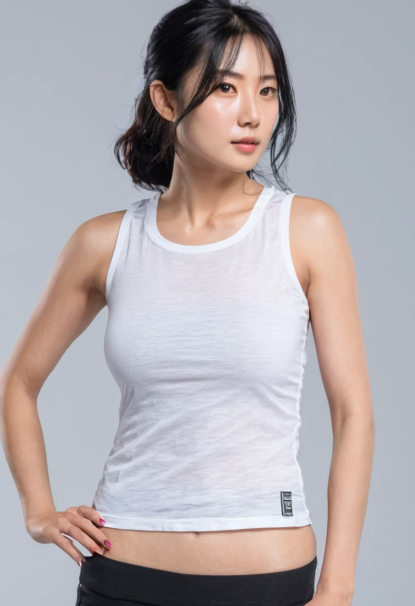 Action heroine,ee-through shirt,Tank top