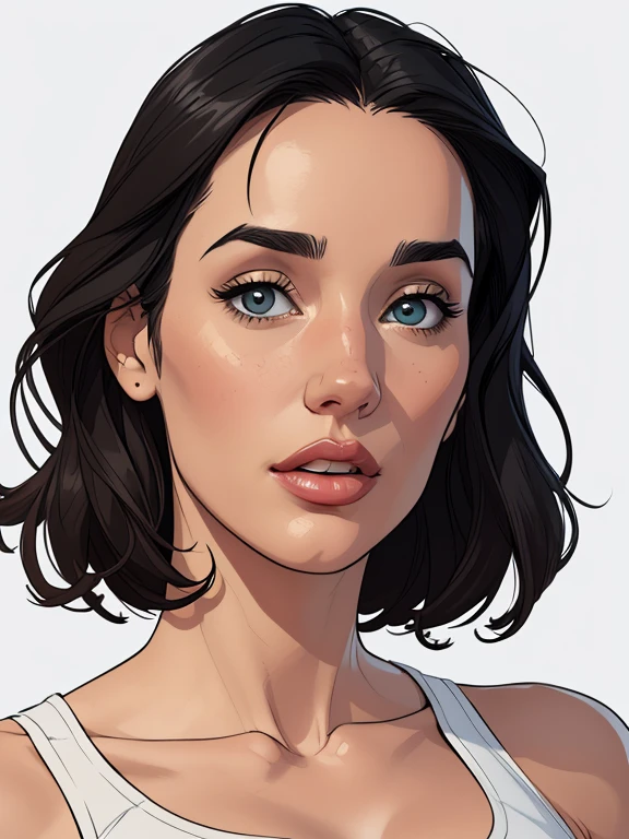estilo de desenho animado:1.2), Jennifer Connelly together with Monica Bellucci bBrazilian woman draw ART Artline white background woman Jennifer Connelly together with Monica Bellucci in style Mas Max the film style Cartoon style digital illustration highly detailed ens, arte digital detalhada fofa, City fan art, design de personagem retrato, beautiful digital illustration, retrato de alta qualidade, arte em quadrinhos, retrato do design do personagem, white background Busty without clothes and medium breasts female character cartoon style dressed in uniform Fallout 4 Monica Bellucci style Cartoon style digital illustration colorful background diverse attractive woman sesy beautiful breasts and clothes white tank top in symmetrical, Female girlfriends pose beautiful breasts in Cartoon style digital illustration Jennifer Connelly together with Monica Bellucci b