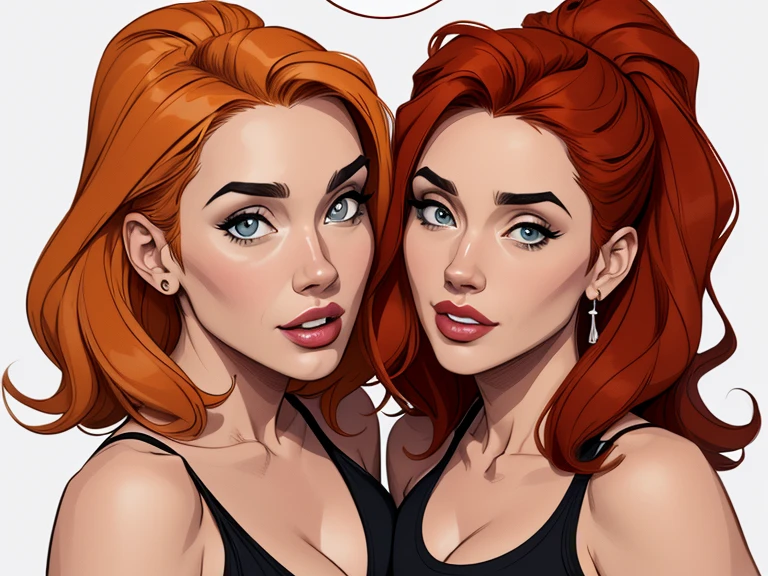 estilo de desenho animado:1.2), Jennifer Connelly together with Monica Bellucci bBrazilian woman draw ART Artline white background woman Jennifer Connelly together with Monica Bellucci in style Mas Max the film style Cartoon style digital illustration highly detailed ens, arte digital detalhada fofa, City fan art, design de personagem retrato, beautiful digital illustration, retrato de alta qualidade, arte em quadrinhos, retrato do design do personagem, white background busty halloween witches outfit cartoon style digital illustration diverse colorful background attractive woman sesy beautiful breasts and clothes white tank top in symmetrical, Female girlfriends pose beautiful breasts in Cartoon style digital illustration Jennifer Connelly together with Monica Bellucci b