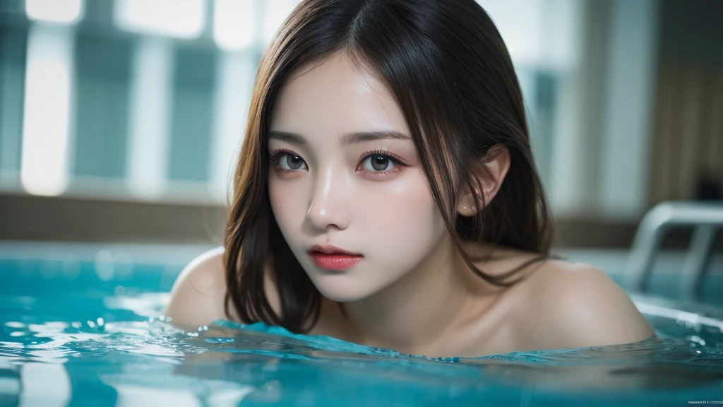 (best quality,highres,8k wallpaper:1.2),ultra-detailed,extremely detailed,finely detailed,tabletop,pool,sexy face,beautiful detailed eyes,dynamic composition,figure