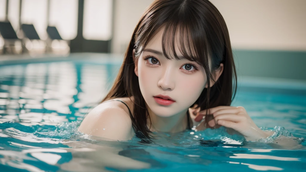 (best quality,highres,8k wallpaper:1.2),ultra-detailed,extremely detailed,finely detailed,tabletop,pool,sexy face,beautiful detailed eyes,dynamic composition,figure