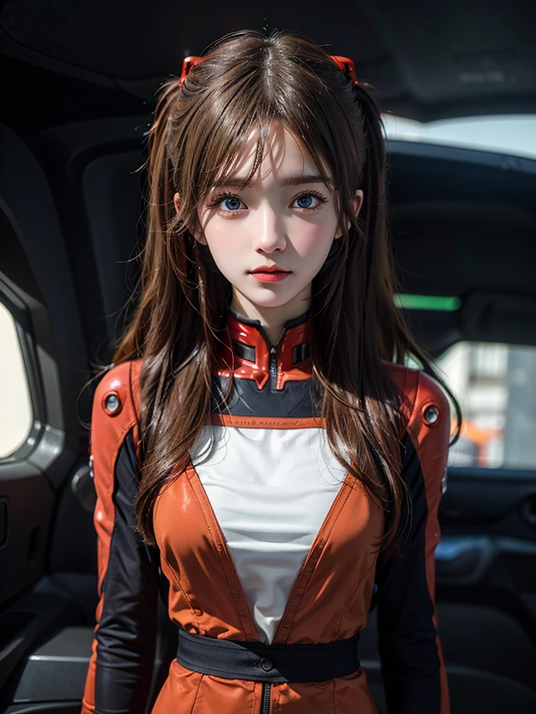 ((Best quality)), ((Masterpiece)), (Details: 1.4), 3D, Asuka Langley Soryu, Asuka, high resolution (high dynamic range), ray tracing, NVIDIA, super resolution, Unreal 5, subsurface scattering ,PBR texturing, post-processing, anisotropic filtering, depth of field, maximum sharpness and sharpness, multi-layered textures, albedo and specular maps, surface shading, accurate simulation of light and matter interaction, perfect proportions ,Octane Rendering,Two-Tone Lighting,Wide Aperture,Low ISO,White Balance,Rule of Thirds,8K RAW,(Masterpiece: 1.4, Best Quality), (Intricate Details), Unity8k Wallpaper, Highly Detailed, Beautiful and Mysterious, Details background, realistic, alone, perfectly detailed face, detailed blue eyes, highly detailed, blush, hair ornament, chignon mahogany hair, (blonde), plug suit 02, Shikinami Asuka Langley, Evangelion, Slender -yeld gi full body suit, black background, above the waist,composition that shows the whole body,