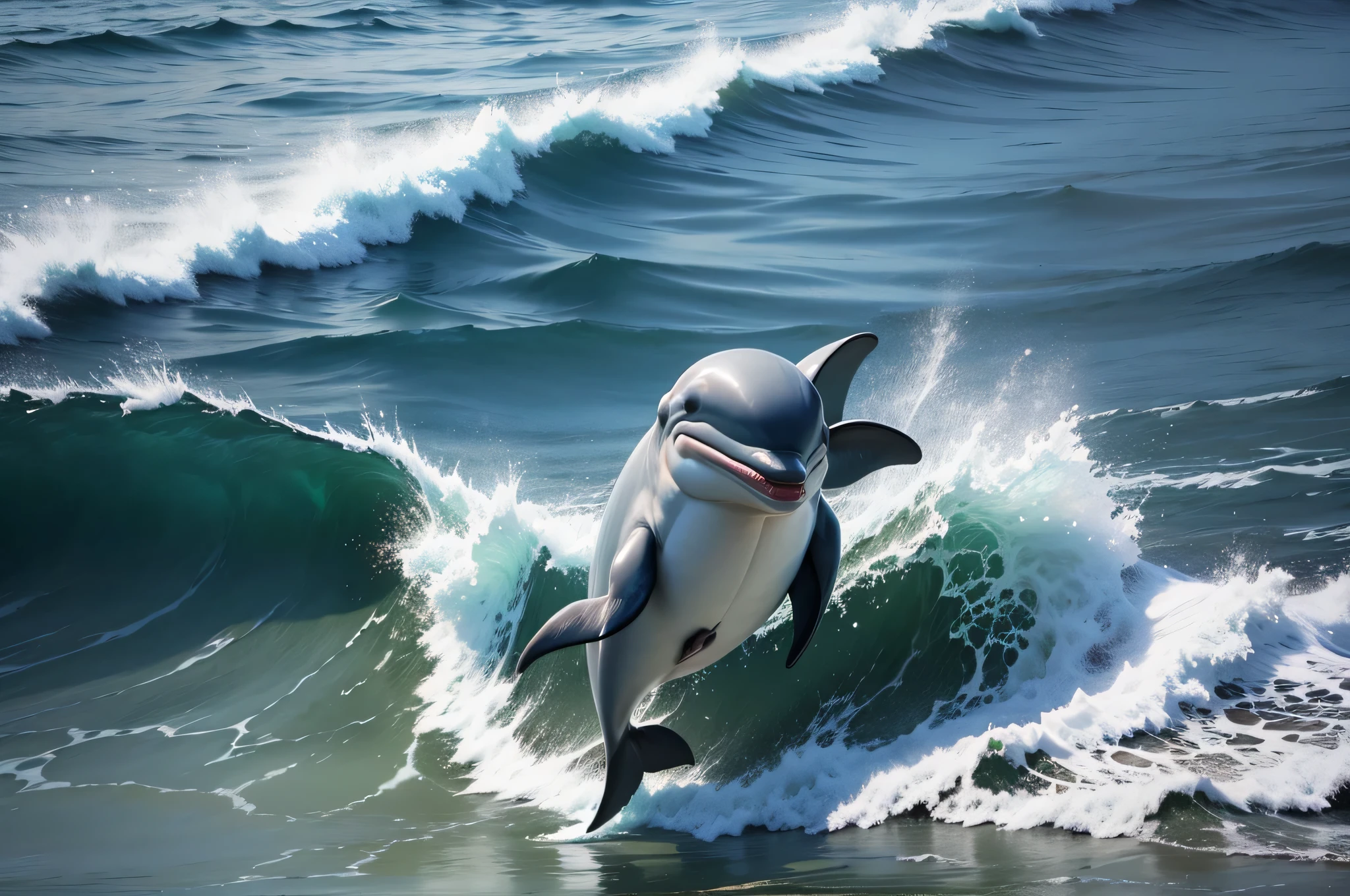 a dolphin coming out of the water