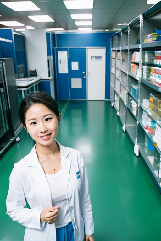 Microscopy　woman　Cleanroom　semiconductor