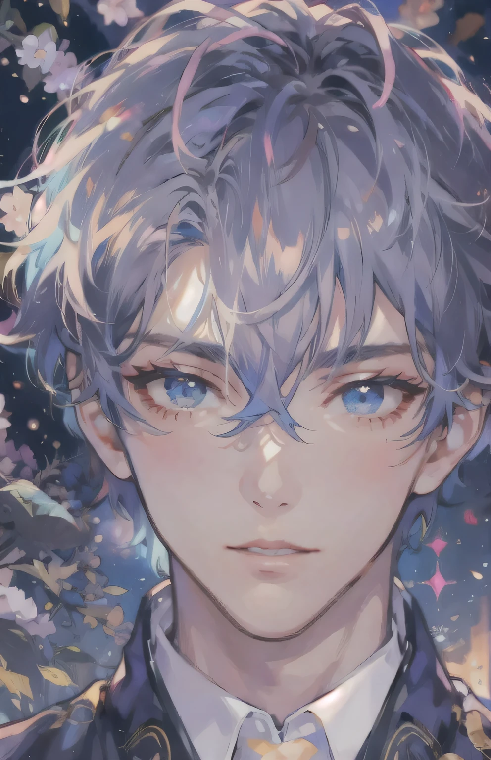 ((highest quality)), ((masterpiece)), (Get used to it), Perfect Face , A sharp face , Adult male , 27 years old , Dark blue short hair , Japanese clothing ,