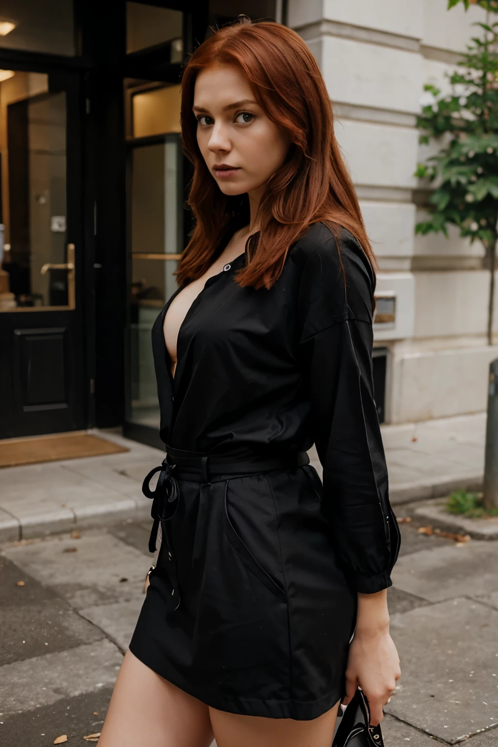 Angry young red-haired woman