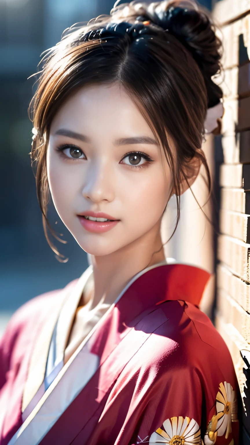 (8K, highest quality, masterpiece:1,2), (reality的な, Photorealistic:1.37), Very detailed, One Girl,), (very detailed), (緻密でBeautiful Eyes), (highest qualityの), (Very detailed ), (masterpiece), (Detailed face),woman((19 years old)),masterpiece、1. Beautiful Girls、 (reality: 1.4), Japanese、Asian Beauty、Super beautiful、Beautiful Skin、thin、(Upper Body)、(超reality的な)、(High resolution)、(8K)、(very detailed)、(緻密でBeautiful Eyes)、(Very detailed)、Big eyes、Brown eyes、Long eyelashes、Detailed face、Gloss Lip,Bright lighting、Professional Lighting、Looking at the camera、White kimono、Pink Japanese pattern、(Long-sleeved kimono:1.5)、or、(Top Grade)、woman1名、、Whole Body Ezbian、Black-haired、Tie your hair back、(reality的:1.7)、((Best image quality))、Absurd、(超A high resolution)、(Photoreal:1.6)、Photoreal、Octane Rendering、(超reality的:1.2)、(reality的 face:1.2)、(8k)、(4K)、(masterpiece)、(reality的 skin texture)、(Awareness-raising、Cinema Lighting、wall-)、(Beautiful Eyes:1.2)、((((Perfect Face))))、(A cute face like an idol:1.2)、( Are standing)、shrine、bird ready、(January)、Cute face with attention to detail、True Beauty、Laughter、