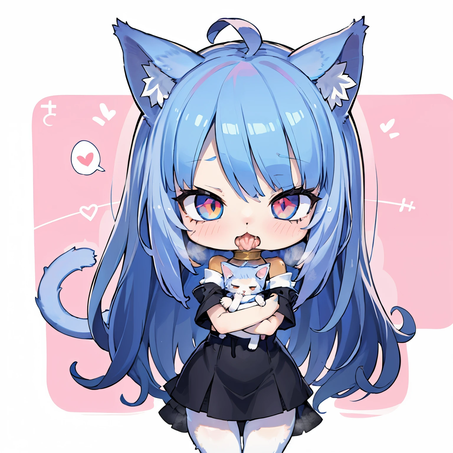 (AHEGAO) anime girl with blue hair and cat ears holding a black cat, cute anime catgirl, anime catgirl, anime moe artstyle, anime girl with cat ears, holo is a wolf girl, cute!! chibi!!! catgirl, beautiful anime catgirl, nekomimi, very beautiful anime cat girl, anime cat, holo if a wolf girl (NSFW)
