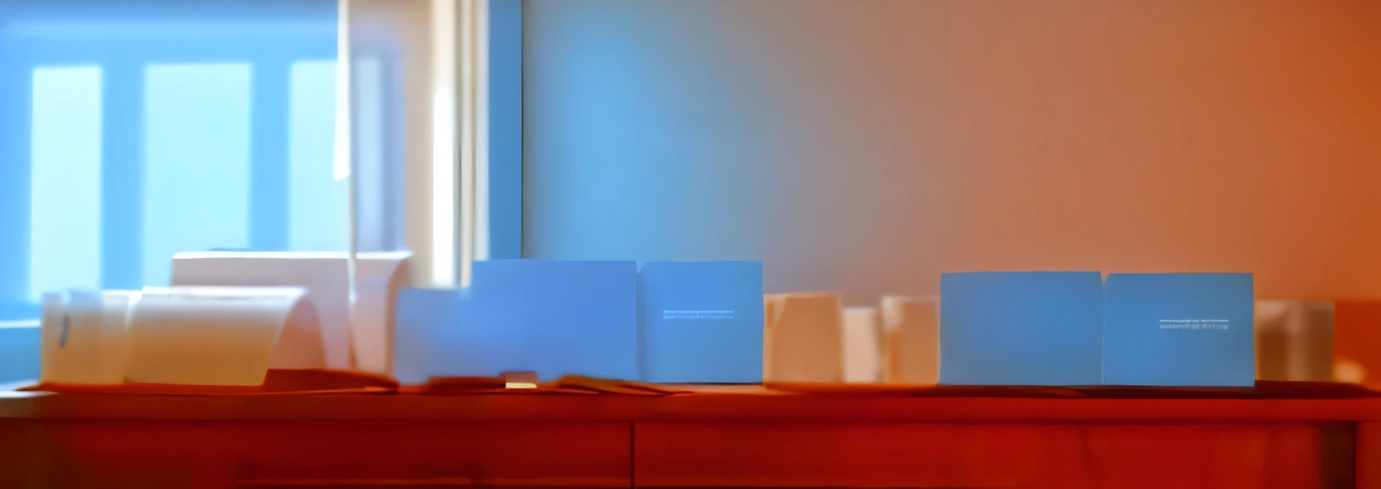 gray, wooden desk with a sleek, modern design. The desk is clean and minimalistic, with a smooth surface and sharp edges. There is a laptop placed on the desk, open and displaying a vibrant, colorful screen. To the left of the laptop, there is a stack of neatly organized papers and a pen resting on top. The wall behind the desk is painted in a light shade of blue, creating a calm and peaceful atmosphere. The desk is bathed in natural light, coming from a large window on the right side of the room. The sunlight casts a soft, warm glow, illuminating the desk and creating gentle shadows on the wall. The overall image is of a clean, organized workspace, perfect for productivity and creativity. The colors are vibrant and saturated, giving the image a lively and energetic feel. The lighting is soft and natural, enhancing the sense of tranquility in the space.
(best quality, highres), wooden desk, clean and minimalistic design, laptop with a vibrant screen, stack of organized papers and a pen, light blue wall, natural light from a large window, soft and warm glow, gentle shadows, clean and organized workspace, vibrant and saturated colors, soft and natural lighting