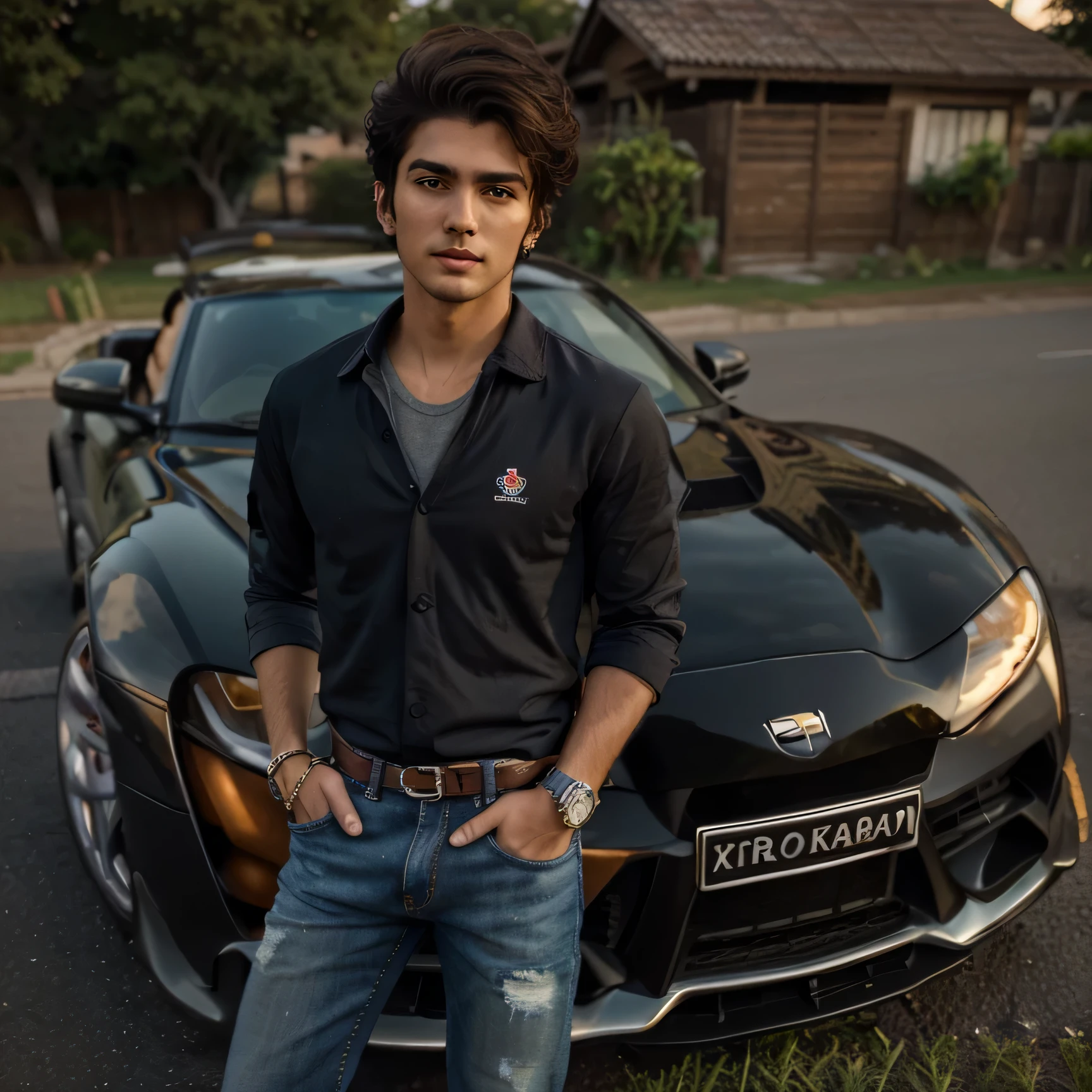 Simple background ke liye
(RAW photo, best quality, highest quality, masterpiece:1.2), (realistic, photo-realistic:1.37), ultra high res, (1 boy 20 year's old, Tirkish handsome:2.0), (summer night sunset:1.3), (black round neck plain Tee-shirt, blue jeans:1.3), (standing in flower field:1.4), model style open legs, (focus face:1.3), (high contrast:1.1), (detailed background:1.3), dynamic pose, intricate detail, delicate pattern, (vibrant, colorful:1.3), (high sharpness), middle eastern guy, fashion posing, short black hairstyle, plain regular fit lose Tee-shirt no printing on Teeshirt, light bearded, Turkish boy.