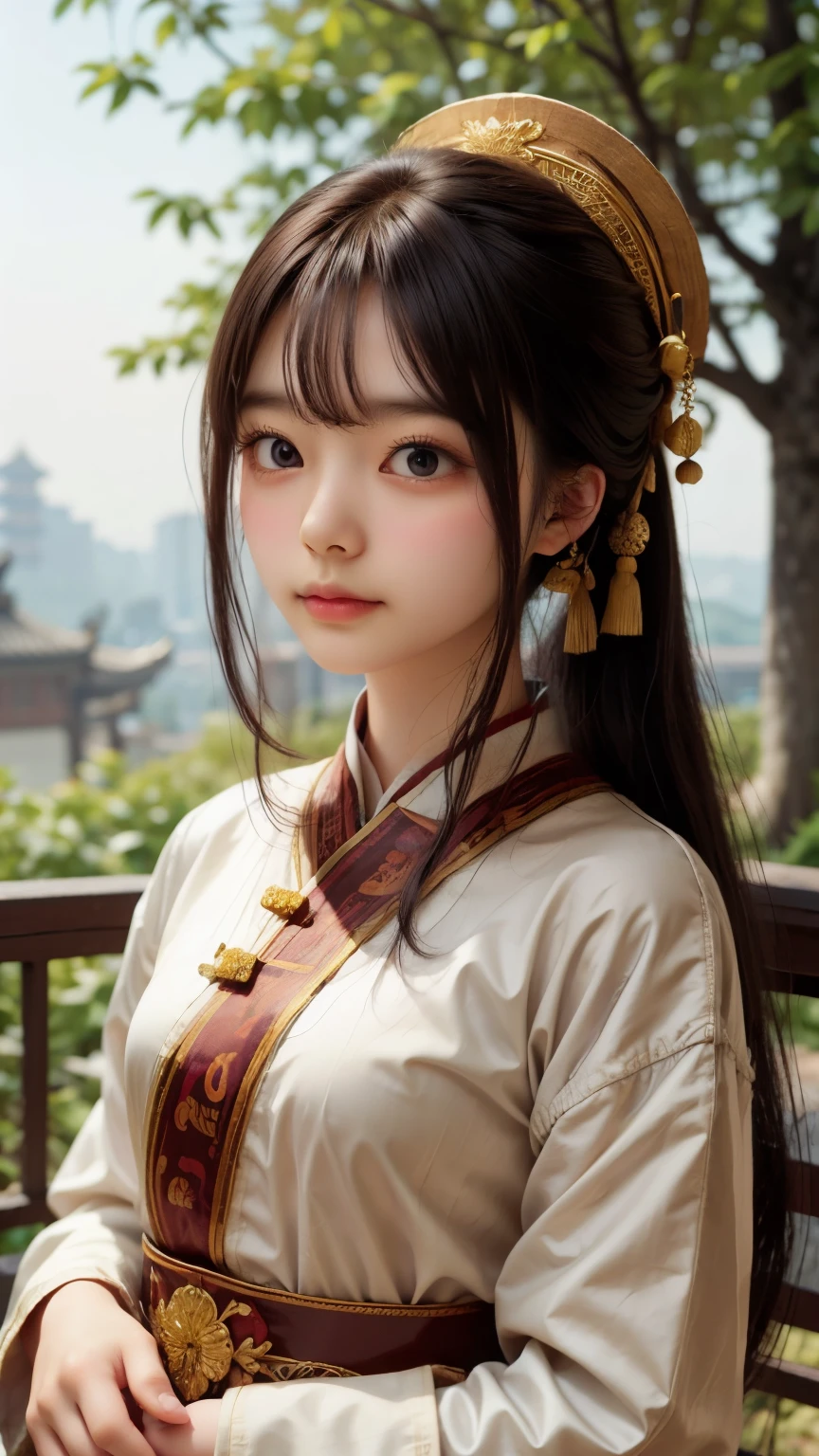 girl, ancient chinese costume, whole body, sunlight, Clear Face, Clean white background, masterpiece, Super Detail, A magnificent composition, Ultra HD, high quality, Very detailed, Official Art, Uniform 8k wallpaper, Super Detail, 32k