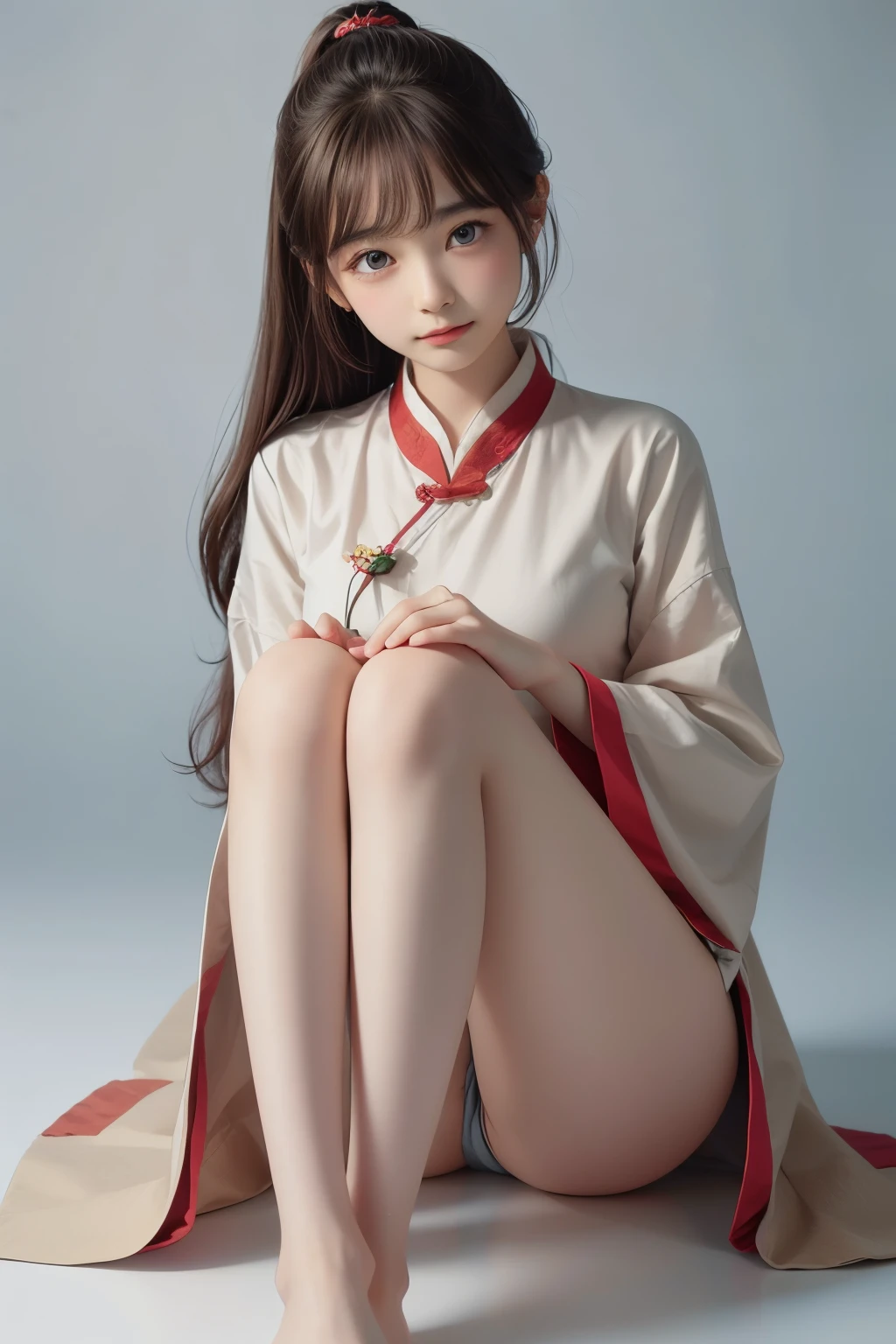 ((cute face,brown eye)),girl, ancient chinese costume, full body, sunlight, clear face, clean white background, masterpiece, super detailed, epic composition, ultra hd, high quality, very detailed, official art, uniform 8k wallpaper, super detailed, 32k