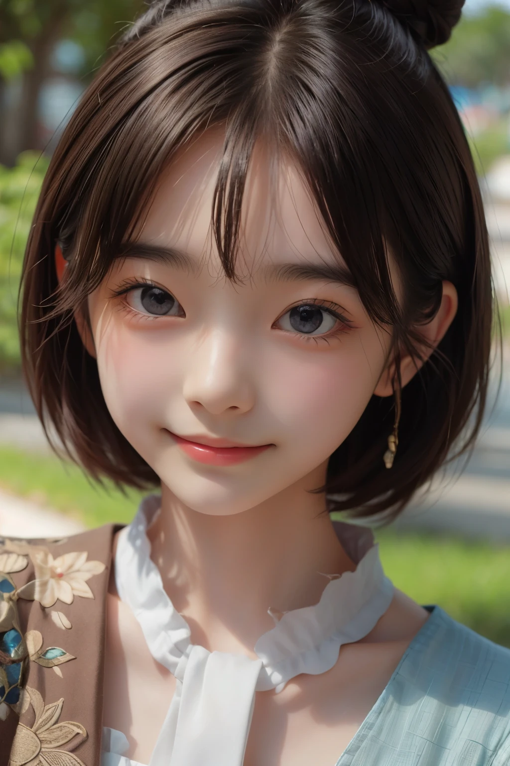 girl, ancient chinese costume, whole body, sunlight, Clear Face, Clean white background, masterpiece, Super Detail, A magnificent composition, Ultra HD, high quality, Very detailed, Official Art, Uniform 8k wallpaper, Super Detail, 32k, smile
