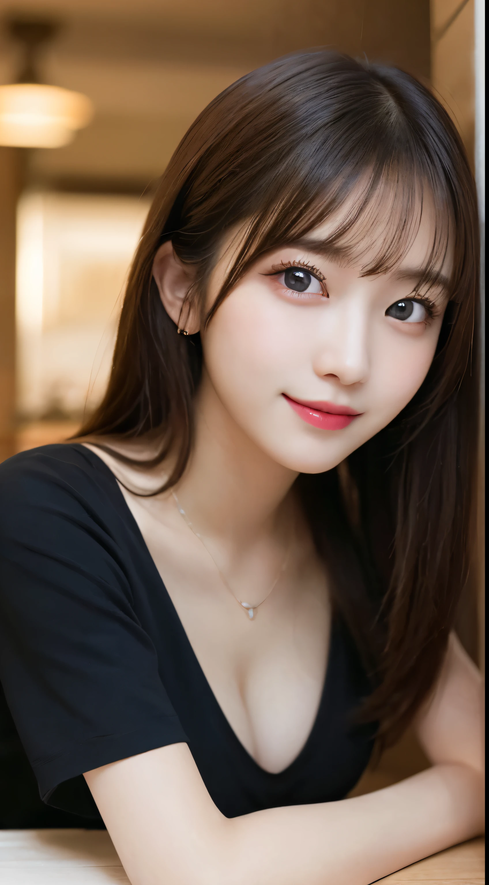 table top, highest quality, figure, super detailed, finely, High resolution, 8k wallpaper, Perfect dynamic composition figure, detailed and beautiful eyes, medium hair,small breasts natural color lip, bold sexy pose,smile,Harajuku、20 year old girl、cute、sexy shot looking at camera