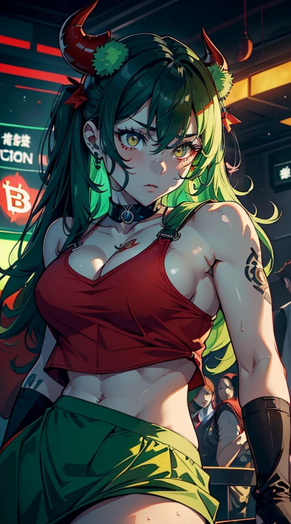( 2 muscular girls yellow eyes hair between their eyes pale skin sweaty tattoo with several bitcoin fortunes in the background several screens Each Etherius NFT is unique, showing subtle variations in its design that reflect the fluctuations of the cryptocurrency market tattooed with several without those of bitcoin etherius and a great variation of cryptocurrencies and where 2 NFT 1 in the shape of a green bull and the other in the shape of a red bear in a screen of graphs symbolizing the rise and fall of the market 2 girls, one in the shape of a green bull with its bull horns and the other girl in the shape of a red bear with bear ears with various signs of bitcoin and cryptocurrencies in the background the girl red bear with bear ears and the green bull girl with bull horns more screens of market fluctuations each different girl a girl with red bear ears metamorphos one green in the shape of a bull with its horns and muscles the other red in shape of a red bear the sica of green symbolizes the rise of the market in the form of a green bull the one of red symbolizing the fall of the market in the form of a red bear nft bullish and bearish market charts nft cryptocurrencies bitcoin nft tattoos bitcoin all green red bear claws fighting among themselves with the fluctuations of the red and green market