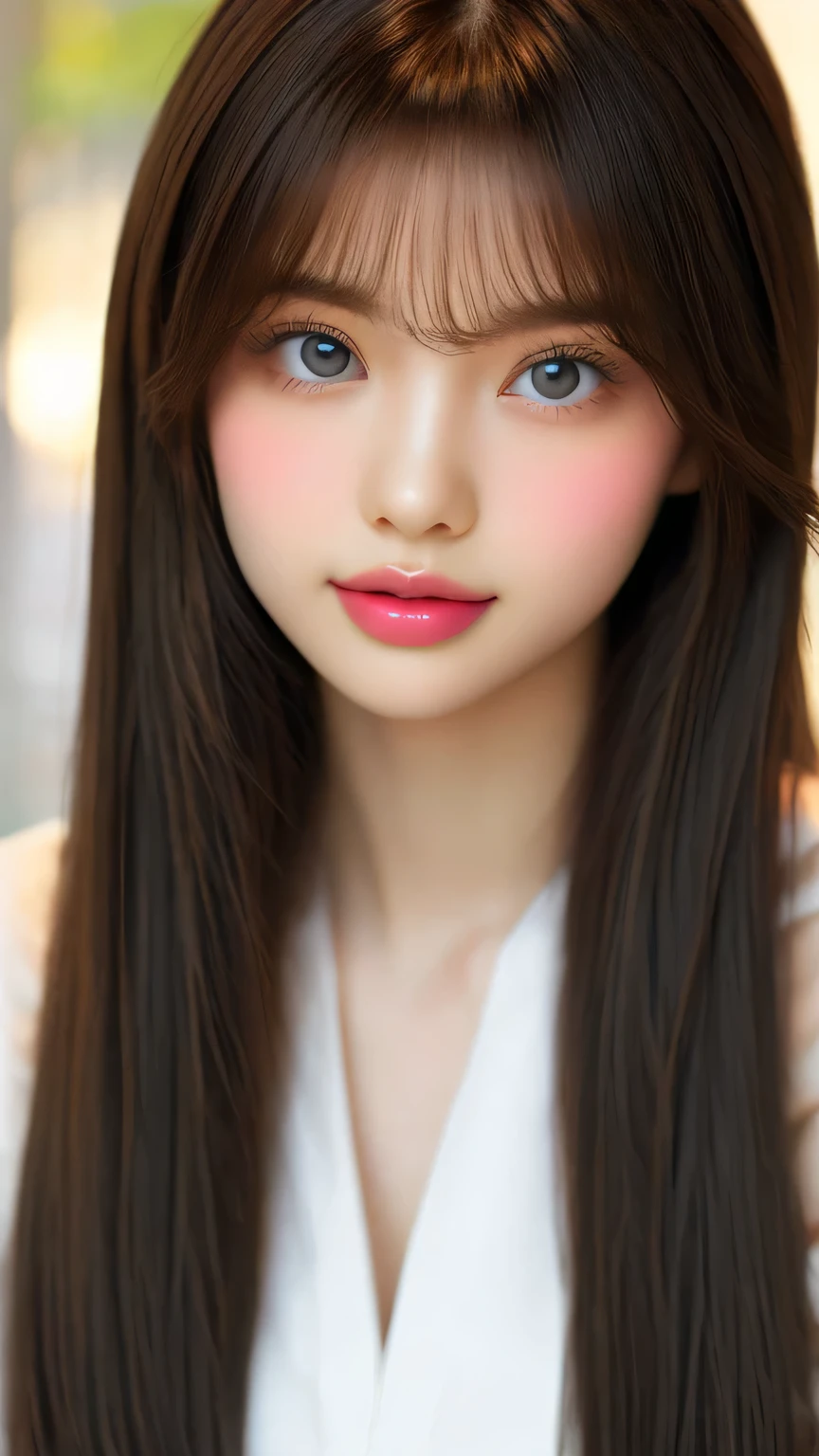 Super long super long straight platinum blonde silky wavy hair、masterpiece、highest quality、High resolution、highly detailed pictures、professional lighting、(((Topless)))、bangs between eyes、hair above eyes、片hair above eyes、hair in the center of the face、take a pose、sexy maid in the magical forest、Ruffled aprons should only be worn on the lower body、Portrait、bright look、young shiny glossy white shiny skin、best lookysterious blonde hair reflection、Platinum blonde hair with dazzling highlights、shiny bright hair,、Super long wavy hair、Shining beautiful bangs、Sparkling crystal clear charming big blue eyes、very beautiful lovely cute 25 year old girl、rich bust、、cowboy shot、Photoreal