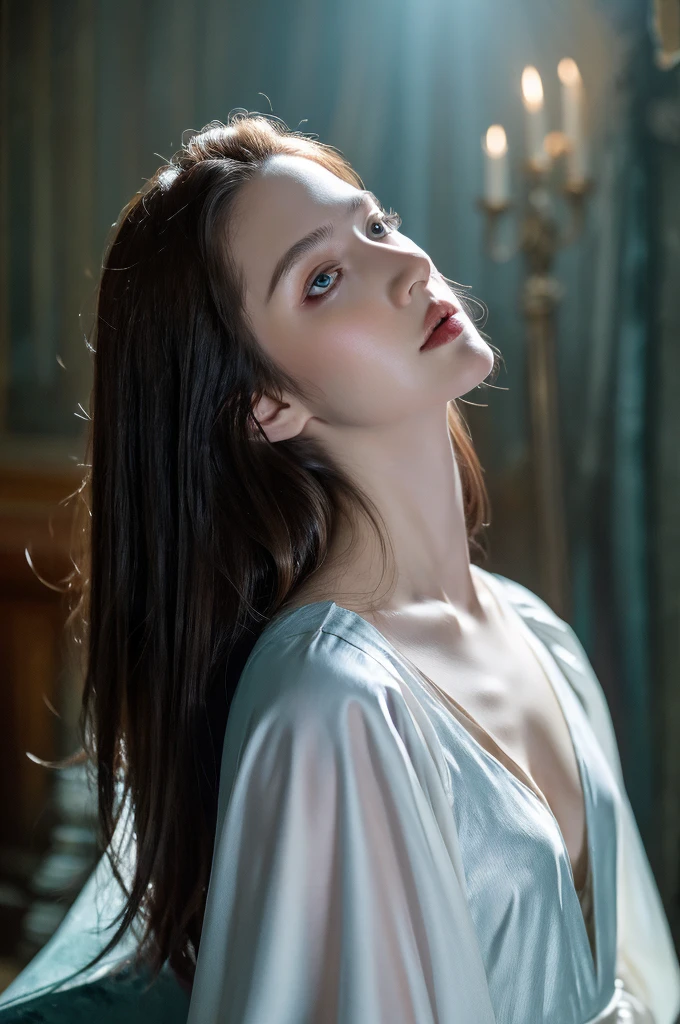 ( masterpiece, top quality, best quality,8k,17 years old girl,ultra detailed,raw photo:1.5),(photorealistic:1.4),(cinematic lighting), PerfectNwsjMajic, , Surrealism, UHD, ccurate, Super detail, textured skin, High detail, Best quality, dynamic angle, (high nose,White skin),[Beautiful blue eyes],[flat chest:large breasts:0.5],(1girl),(good anatomy:0.5)),a woman in a dress with a sword, a beautiful fantasy empress, ((a beautiful fantasy empress)), beautiful fantasy maiden