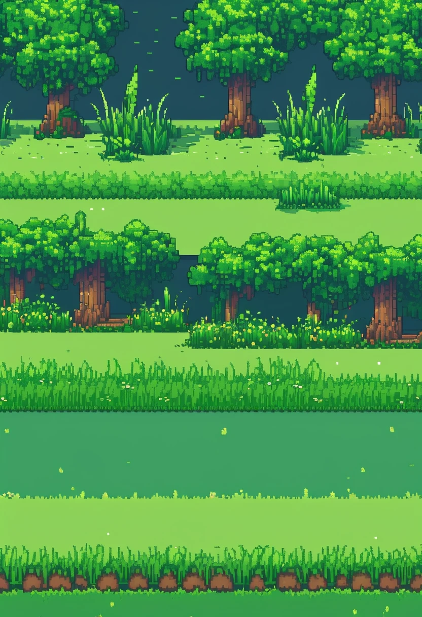 Pixel art scenery with grass