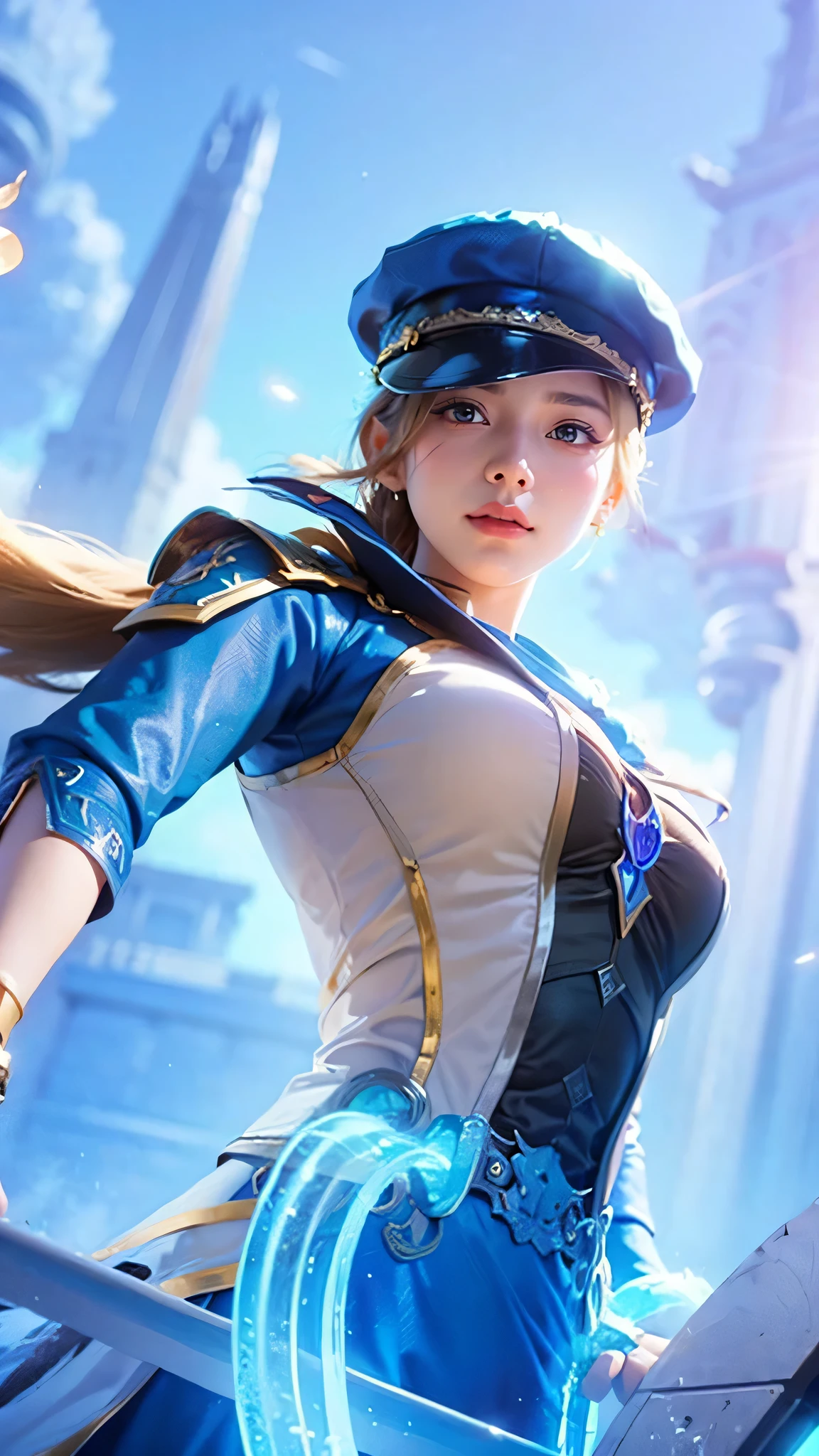 a close up of a girl, blonde hair, big , shadowbringers cinematic, 4 k detail fantasy, a beautiful fantasy empress, game cg, xianxia fantasy, xianxia hero, 2. 5 d cgi anime fantasy artwork, cinematic goddess close shot, ruan jia and artgerm, wow 4 k detail fantasy, hyperdetailed fantasy character