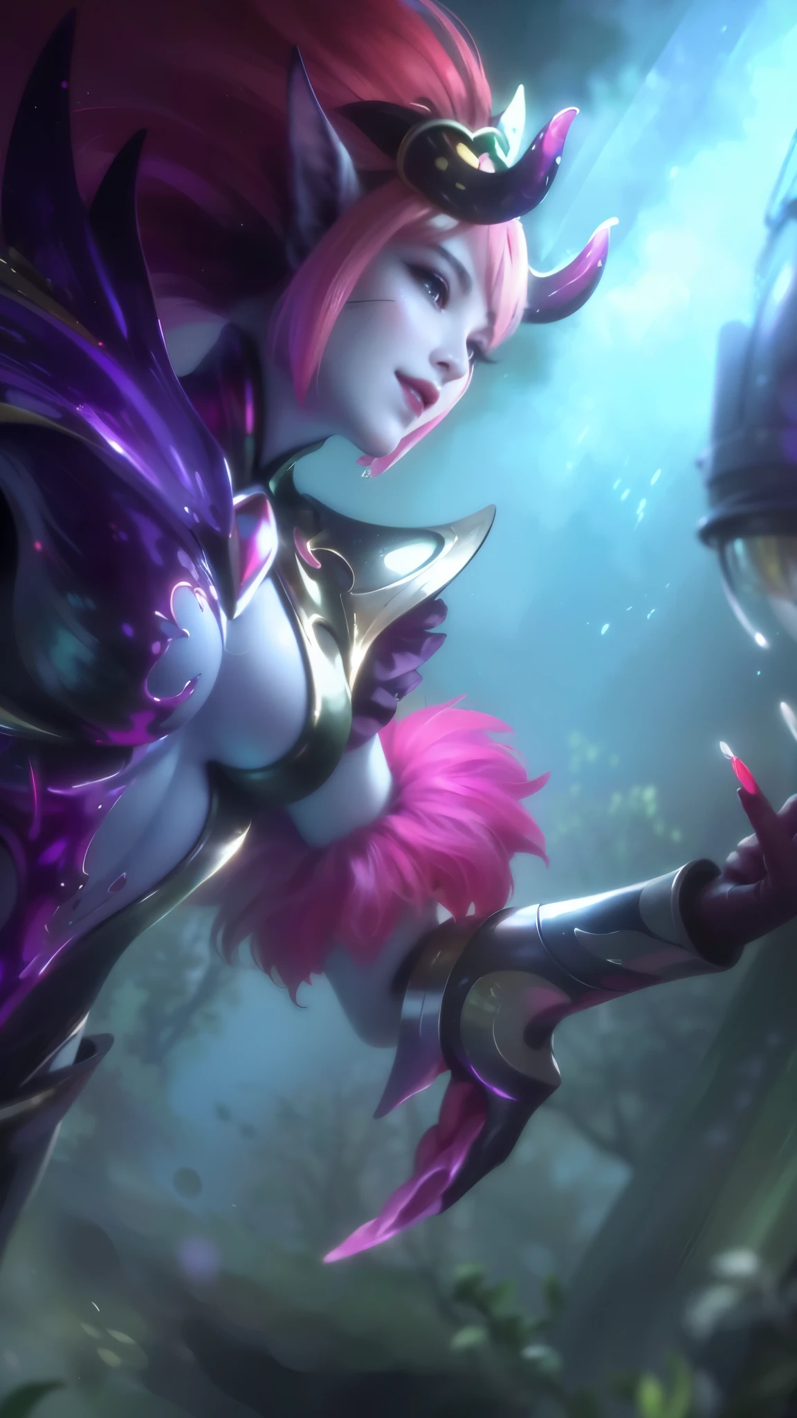 (8k, RAW photo, photorealistic:1.25) ,( lipgloss, eyelashes, gloss-face, glossy skin, best quality, ultra highres, depth of field, chromatic aberration, caustics, Broad lighting, natural shading,Kpop idol) looking at viewer with a serene and goddess-like happiness, elf ears, smile