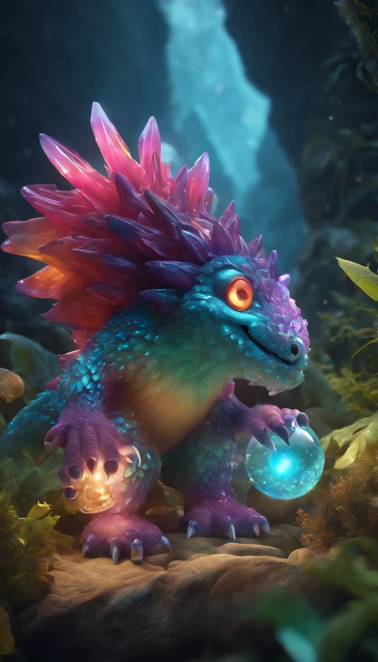 Cute crystal monster, Detailed 8k beautiful and bright,good quality