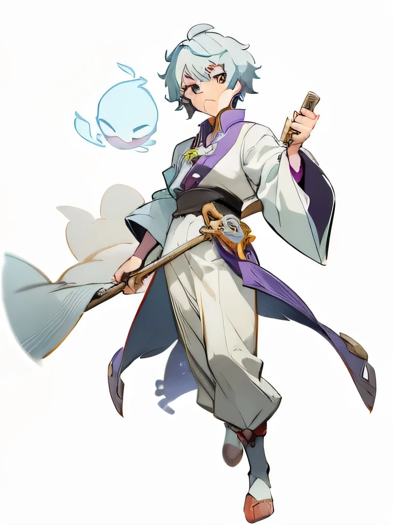 Anime Characters,There is a scepter and a cloud in the background, Priest, Genshin Impact, picture of a male Priest, Genshin Impact impact character, keqing from Genshin Impact impact, zhongli from Genshin Impact impact, dressed like a Priest, ( ( Character Concept Art ) ), Casimir Art, Official Character Art, fantasy mage, cotton cloud mage robes