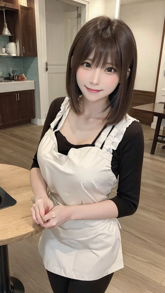 score_9, score_8_up, score_7_up, best quality, masterpiece,realistic eye,cowboy shot,
Japanese girl, (Highest quality, 8K, masterpiece: 1.3), Beautiful woman with perfect figure: 1.4, Dark brown hair, Wearing a pendant, Wearing an apron, In the kitchen, Highly detailed face and skin, Fine grain, double eyelid, Big Breasts, smile
